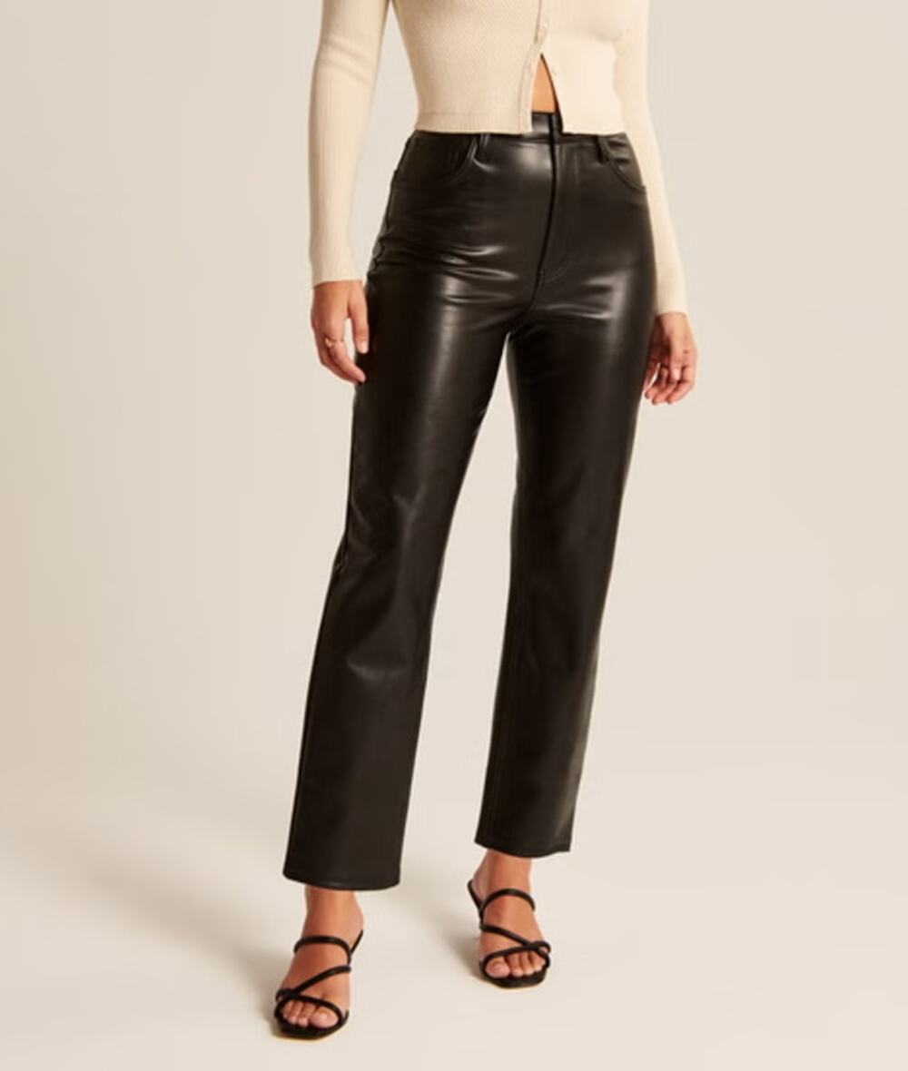 Abercrombie & Fitch The Ankle Straight Pant Black Ultra High Rise Women's 26/2